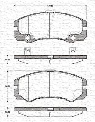MAGNETI MARELLI 363702161413 -  Комплект тормозных колодок, дисковый тормоз